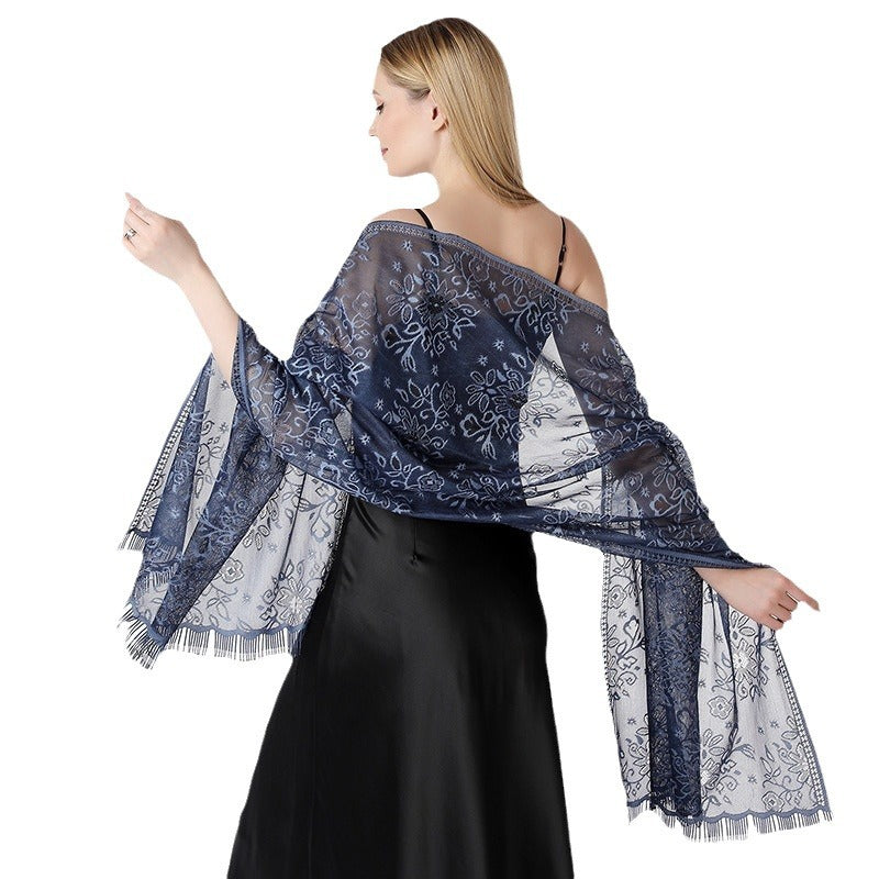 Geblümter Batik-Spitzenschal – Bild 12 | LuxeStyle