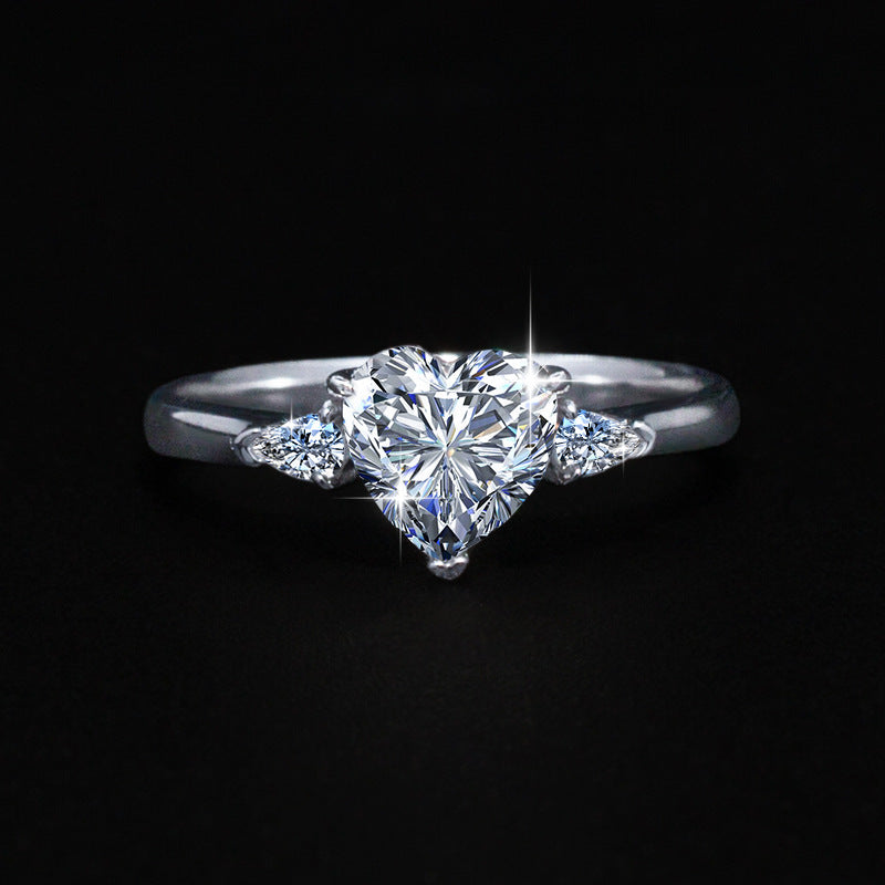 Herzring mit Moissanit und Zirkonia – Bild 2 | LuxeStyle