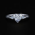 Herzring mit Moissanit und Zirkonia – Bild 2 | LuxeStyle