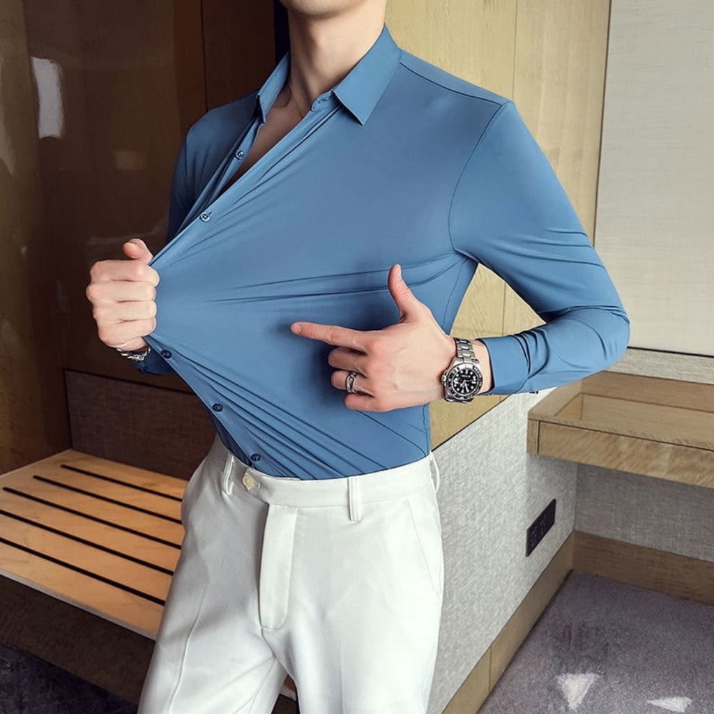 Nahtloses Strickhemd für Herren – Bild 2 | LuxeStyle