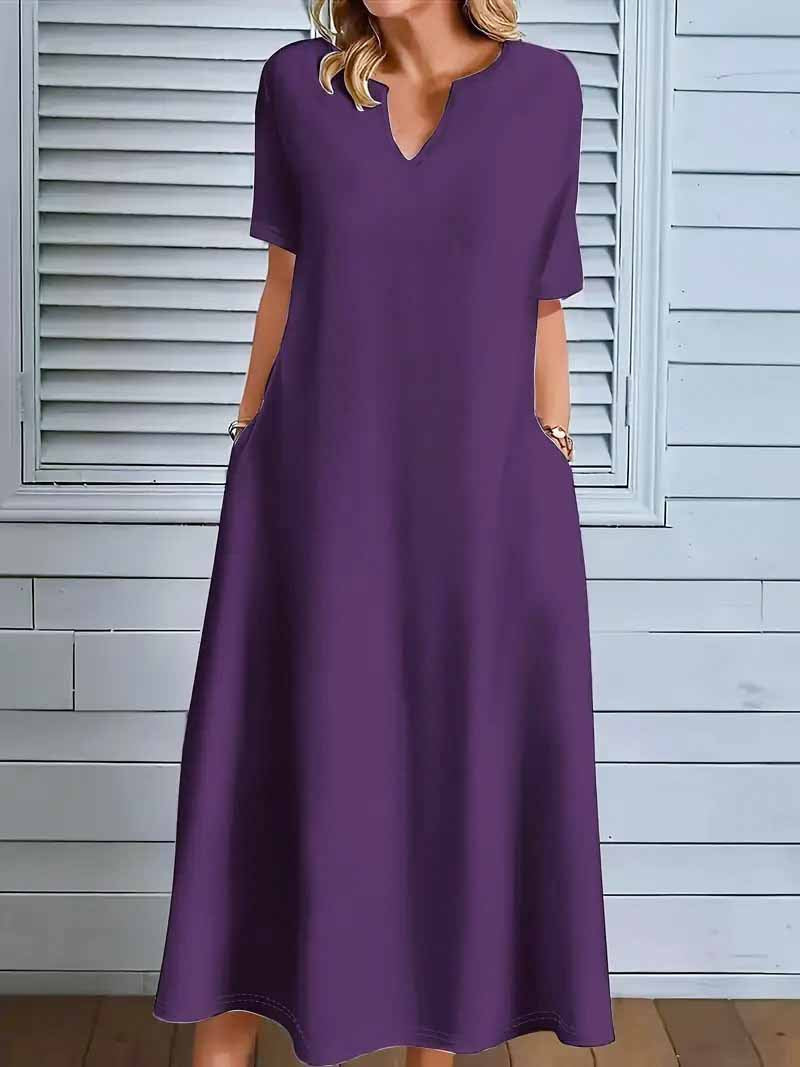 Damen Sommerkleid mit V-Ausschnitt – Bild 3 | LuxeStyle