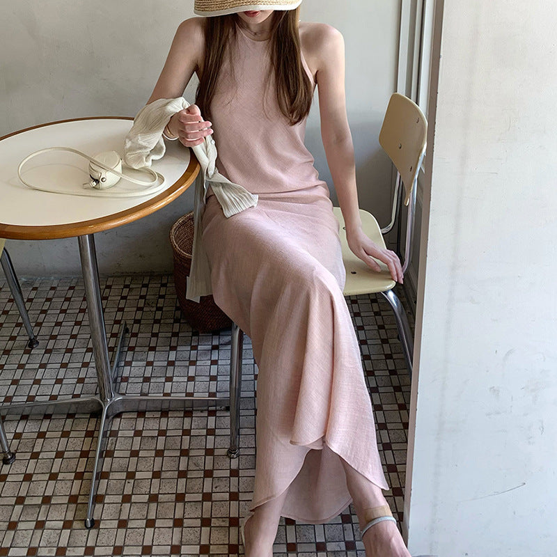 Elegantes ärmelloses Midi-Kleid mit A-Linie