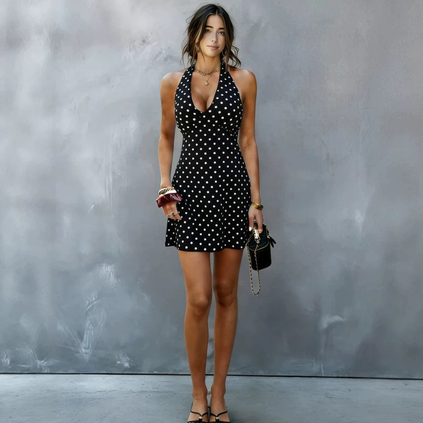 Sexy Neckholder-Minikleid mit Polka-Dots – Bild 4 | LuxeStyle