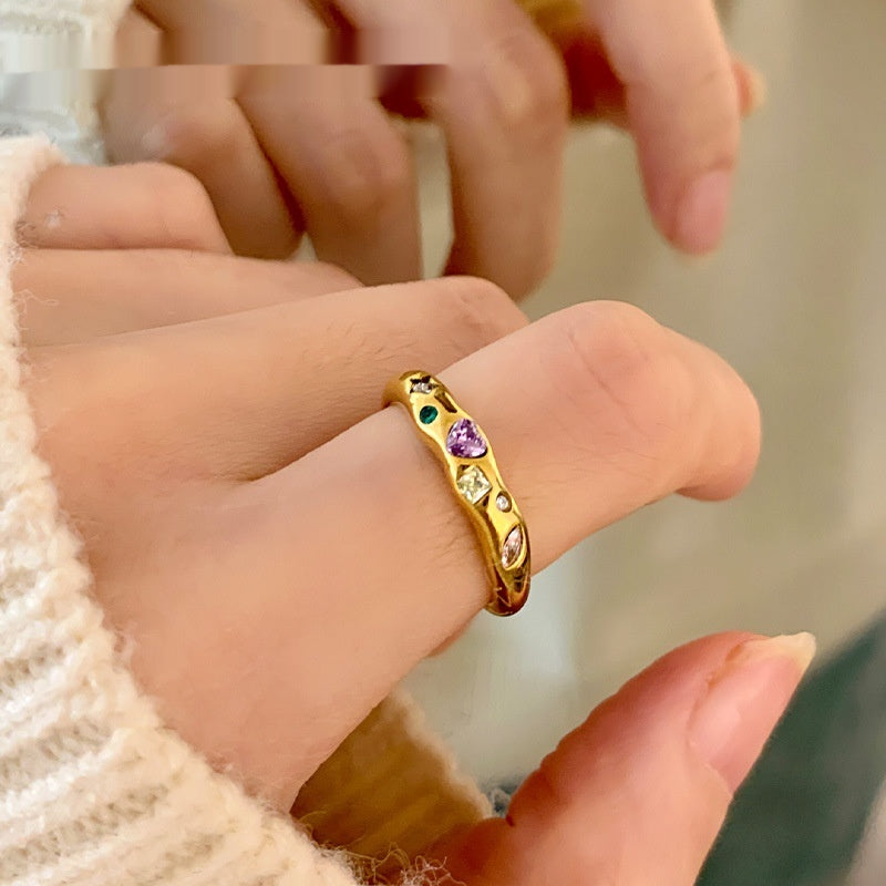 Retrofassung Zirkon-Zeigefinger-Ring