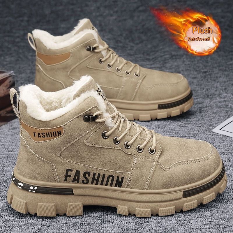 Warme Herren-Schuhe mit Kunstfell-Fütterung