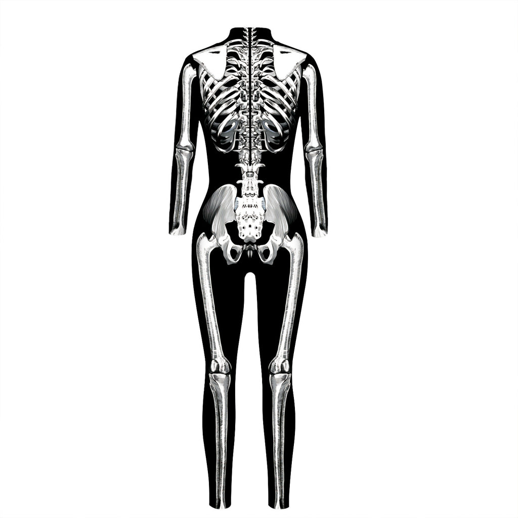 Skelett-Jumpsuit mit langen Ärmeln
