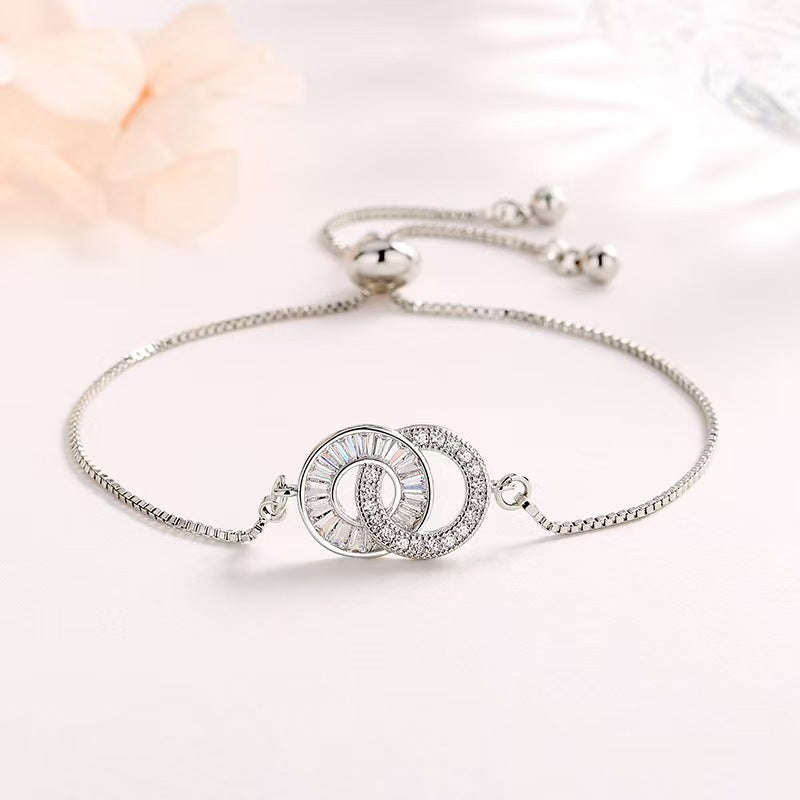 Kupfer-Armband mit Diamant-Kreis für Damen