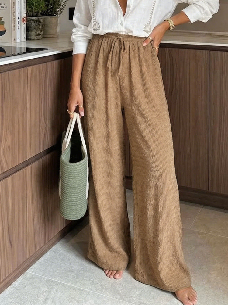 Corduroy Loose-Fit Hose mit elastischem Bund