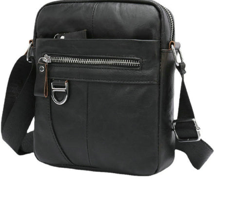 Umhängetasche Retro aus Rindsleder, schwarz/braun – Bild 7 | LuxeStyle