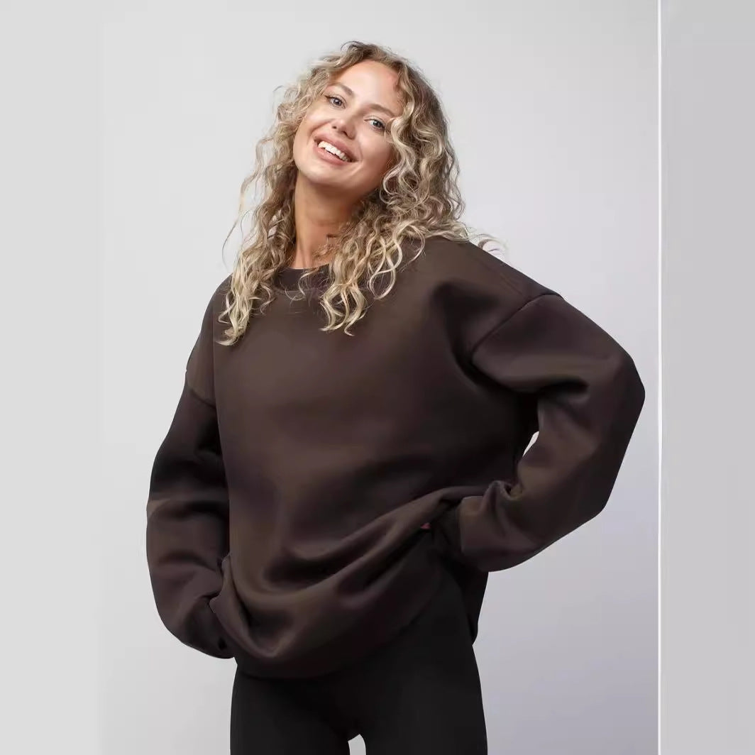 Unifarbener Oversize Pullover für Damen
