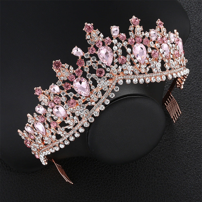 Baroque Hochzeitskrone mit Rosensteinen – Prinzessinnen-Formalzubehör – Bild 1 | LuxeStyle