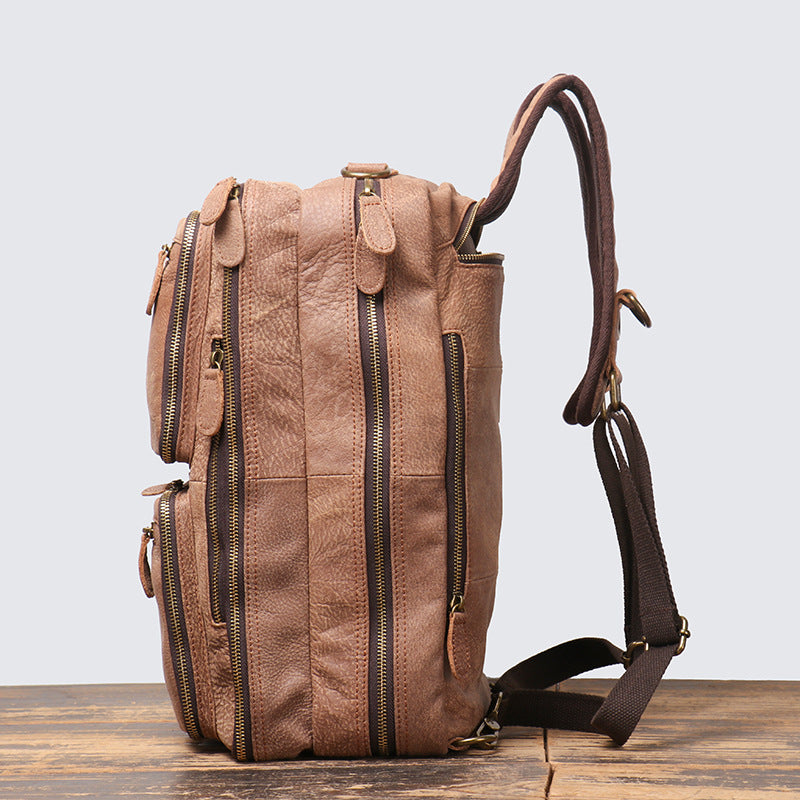 Lederrucksack gross – Vintage Braun