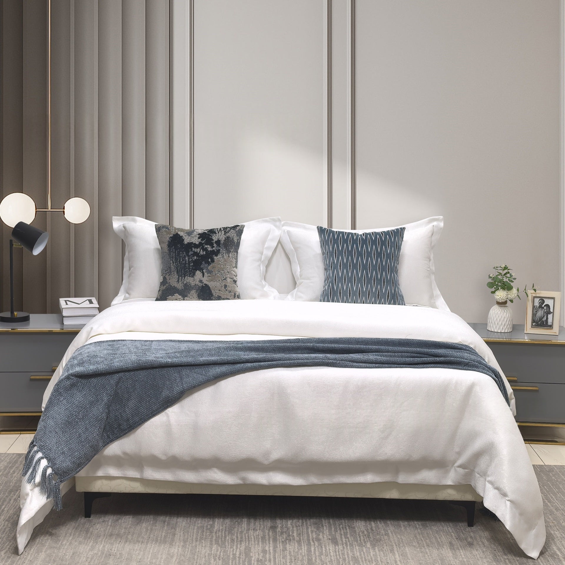 Linen-Bettwäsche Set geometrisch