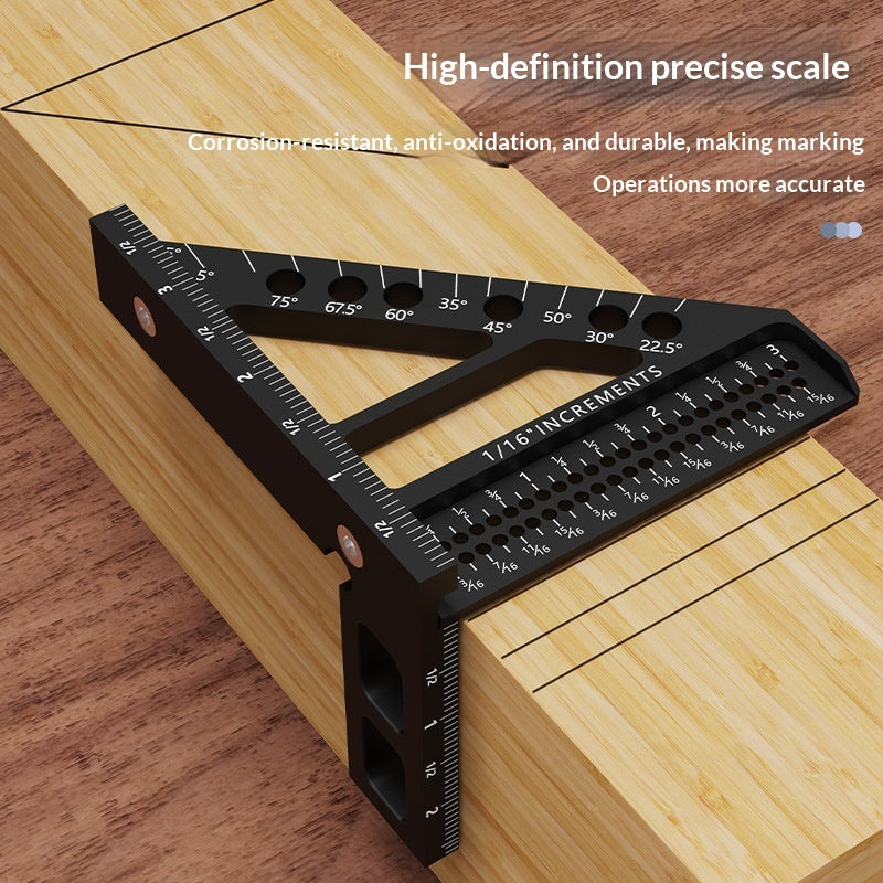 3-in-1 Winkel- und Lochlehre für Holz