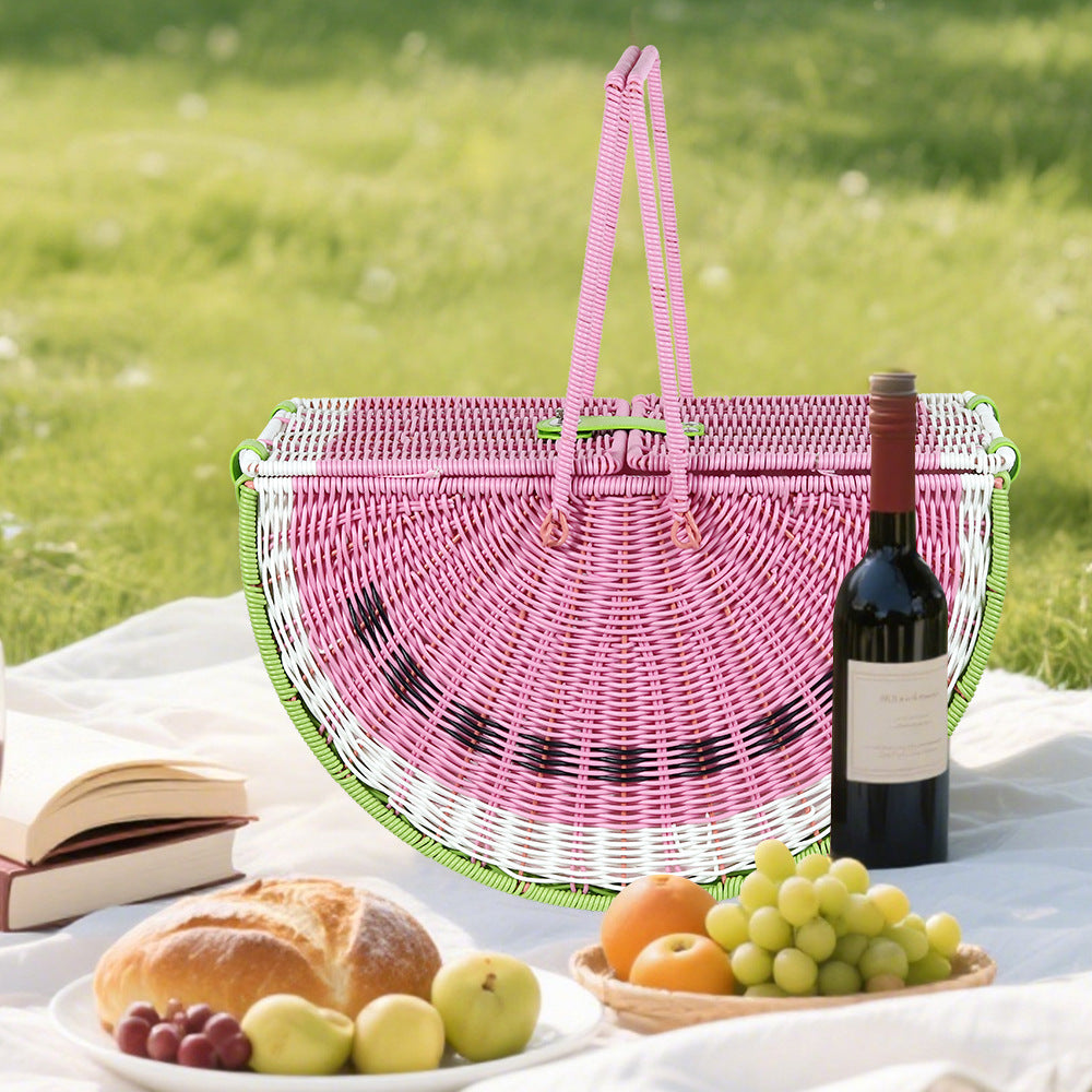 Handkorb aus Rattan, Wassermelonen-Design – Bild 4 | LuxeStyle