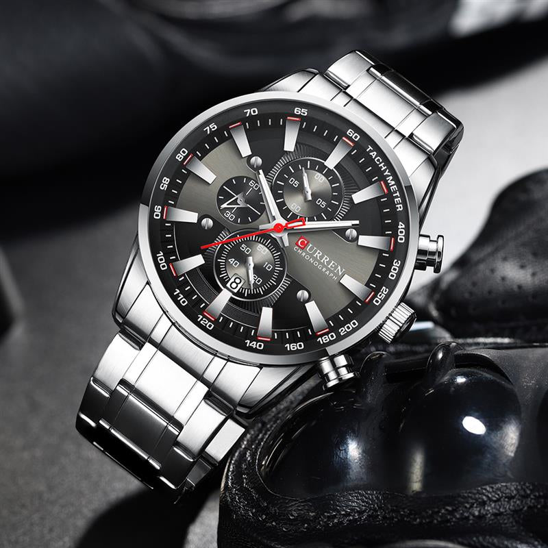 Männliche Quarz-Uhr mit Wasserdichtigkeit 30 m – Bild 3 | LuxeStyle