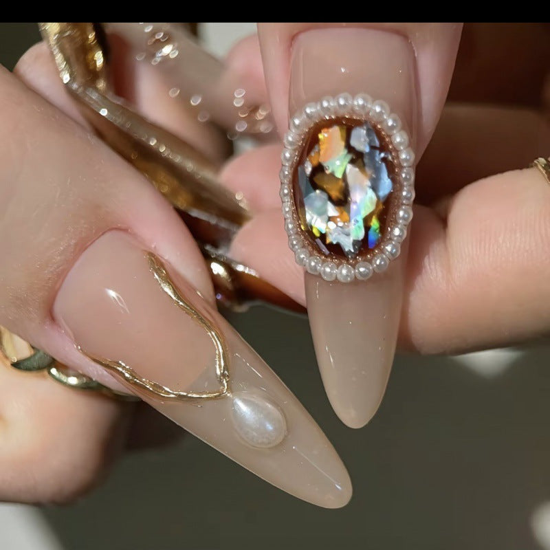 Barocke Fake Nails mit Glitzersteinen