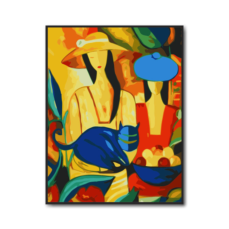 Digitaler Ölbild-Druck: Abstracte Frau und Katze – Bild 4 | LuxeStyle