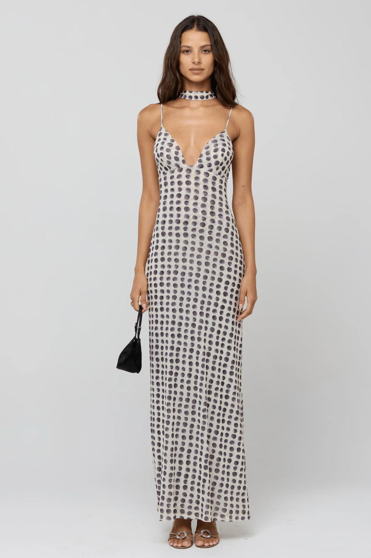 Neckholder-Kleid mit Polka Dots