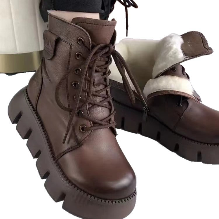Gefütterte Snow Boots aus weichem Kunstleder