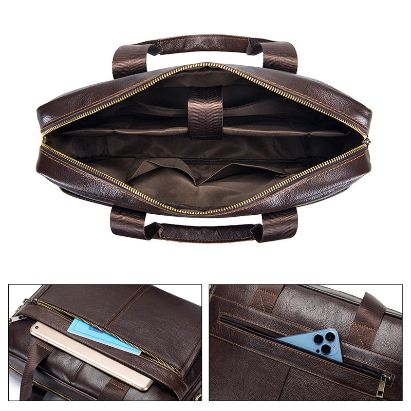 Herren-Leder-Transporttasche, wasserabweisend – Bild 3 | LuxeStyle