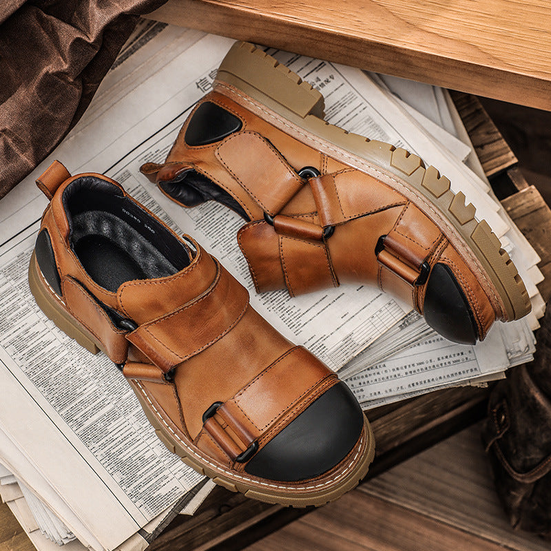 Vintage-Arbeitsstiefel aus Vollnarbenleder