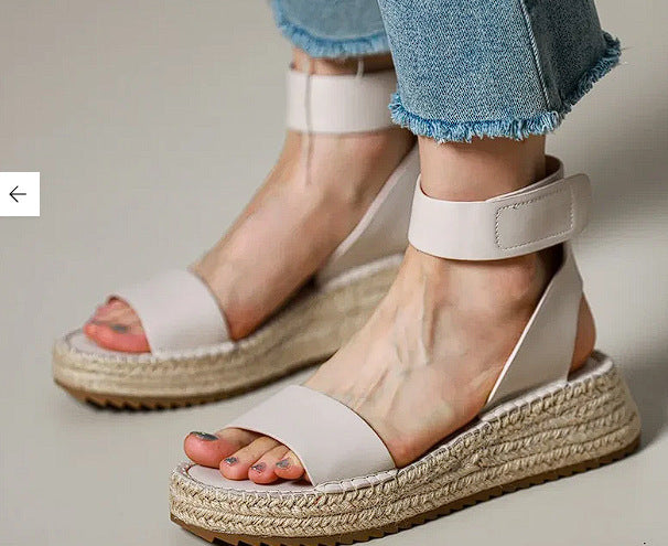 Geflochtene Vintage-Sandalen mit Keilabsatz – Bild 6 | LuxeStyle