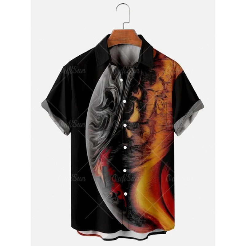 Herren Kurzarmhemd mit 3D-Digitaldruck – Bild 2 | LuxeStyle