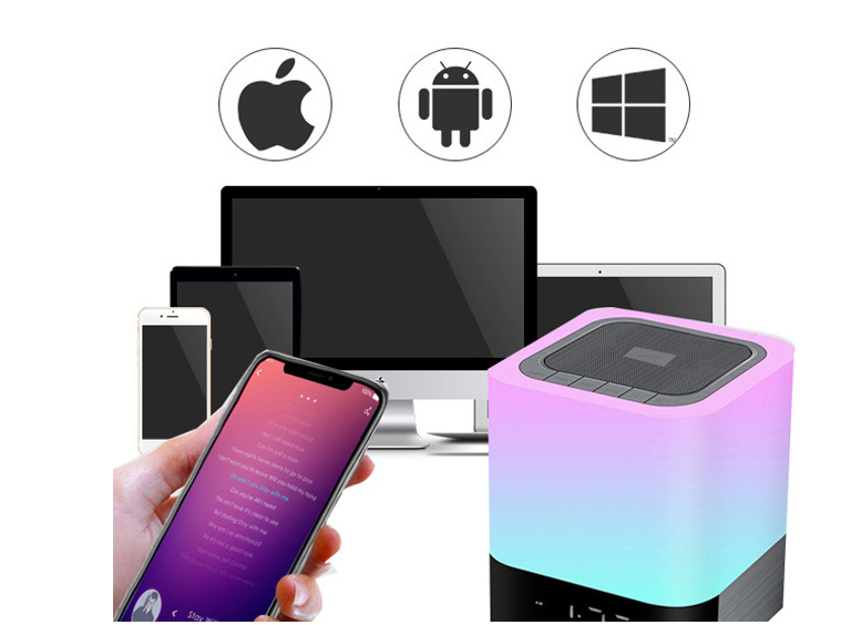 Bluetooth Lautsprecher mit Nachtlicht & Uhr – Bild 2 | LuxeStyle
