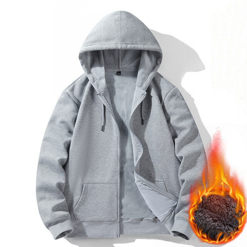 Herren Kapuzen-Cardigan Fleece-gefüttert