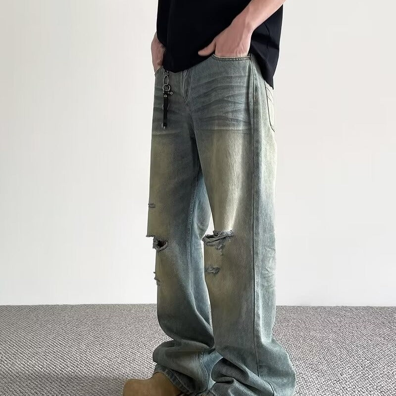 Herren Vintage Distressed Bootcut Jeans