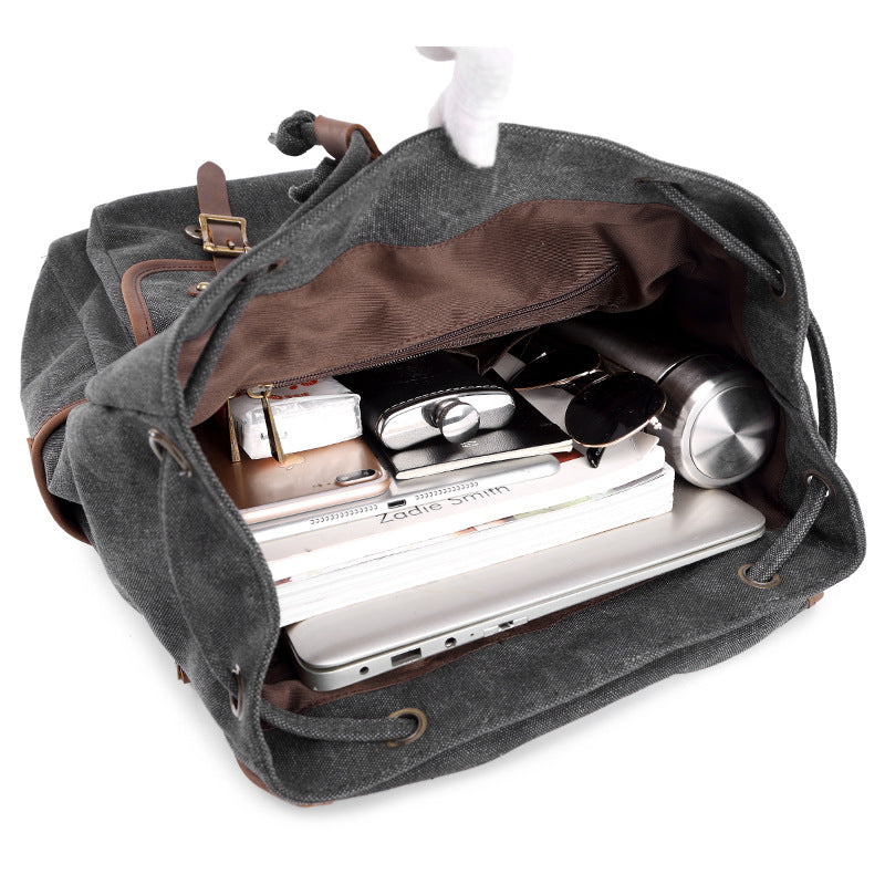 Canvas Rucksack Oil Wax Outdoor Travel – Bild 2 | LuxeStyle
