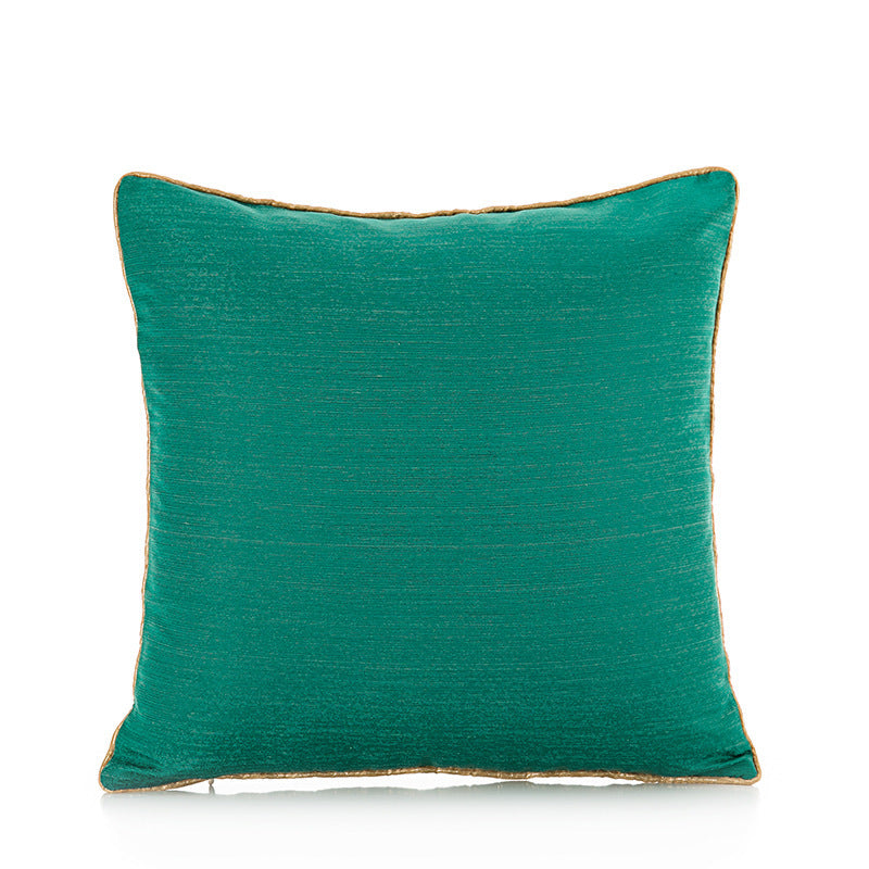 Dunkelgrüner Satin-Jacquard Kissenbezug – Bild 1 | LuxeStyle