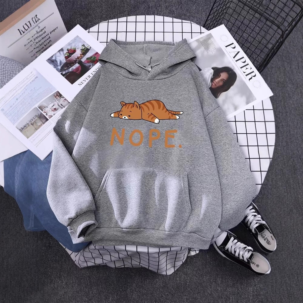Herren Hoodie mit Katzen-Print