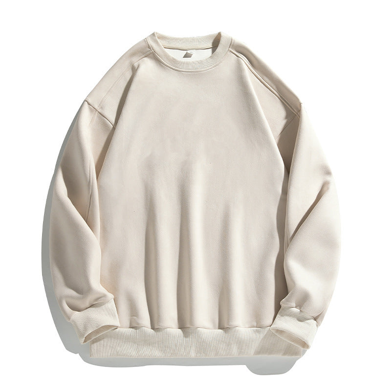 Herren Hoodie Suede-Optik, uni, lässig