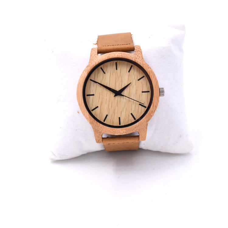 Holz-Quarzuhr mit Lederarmband – Bild 5 | LuxeStyle