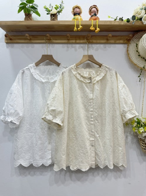 Japanisches Baumwoll-Leinen Hemd mit Kragen – Bild 2 | LuxeStyle