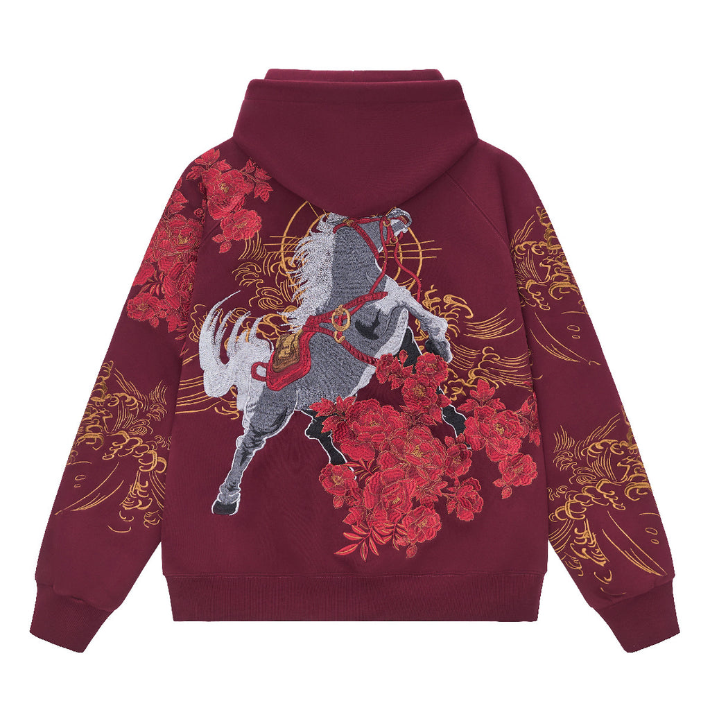 Bestickter Kapuzenpullover im chinesischen Stil