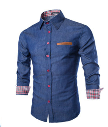 Herren-Jeanshemd mit langen Ärmeln | LuxeStyle