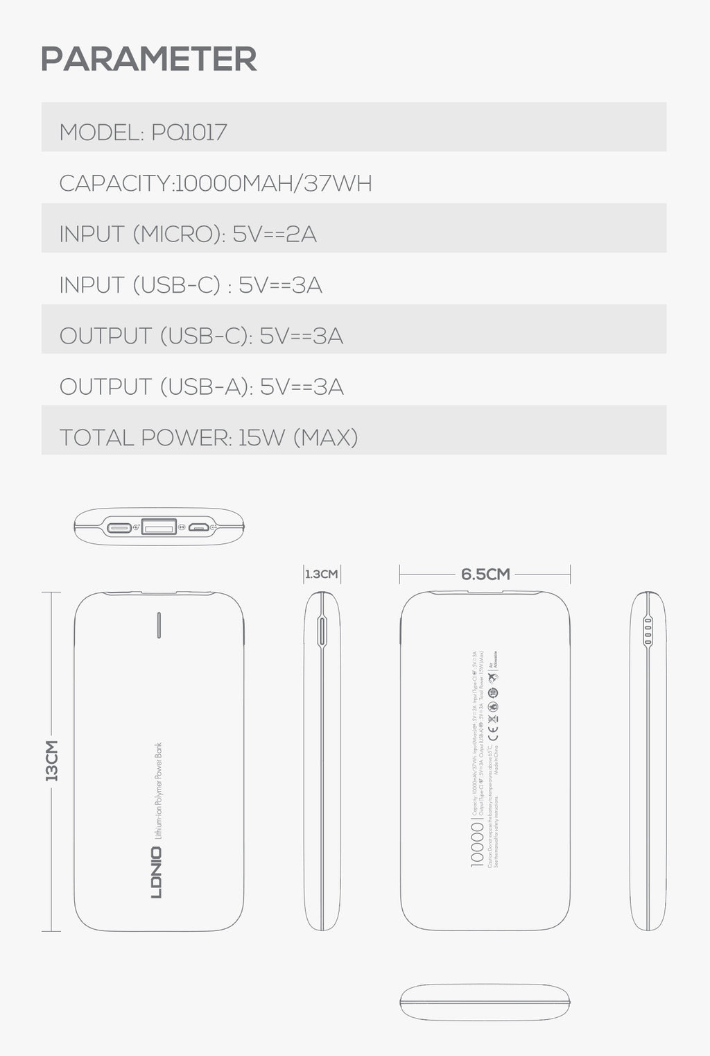 Powerbank aus Edelstahl, 10'000 mAh – Bild 2 | LuxeStyle