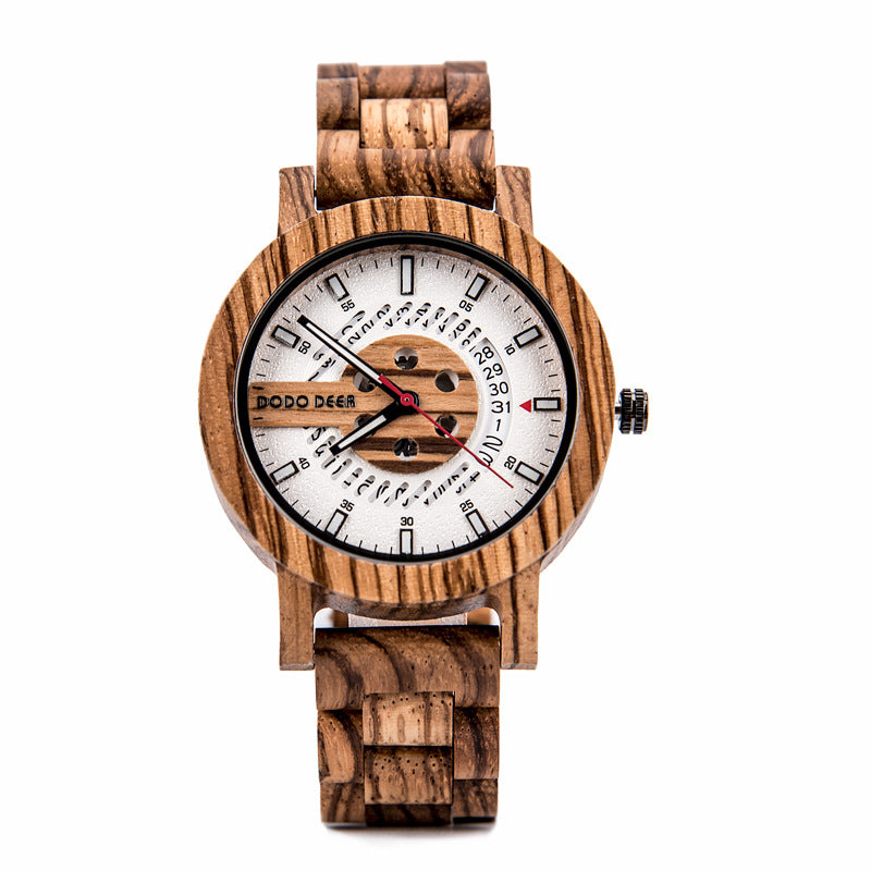 Männliche Quarz-Uhr mit Holzarmband – Bild 3 | LuxeStyle