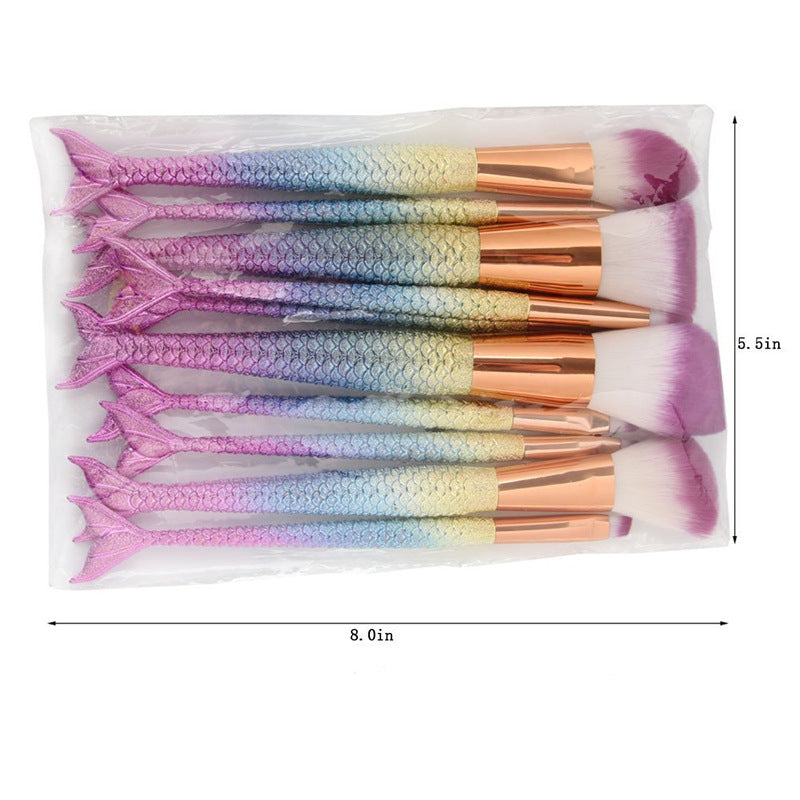 Makeup Pinsel-Set im Fischschwanz-Design