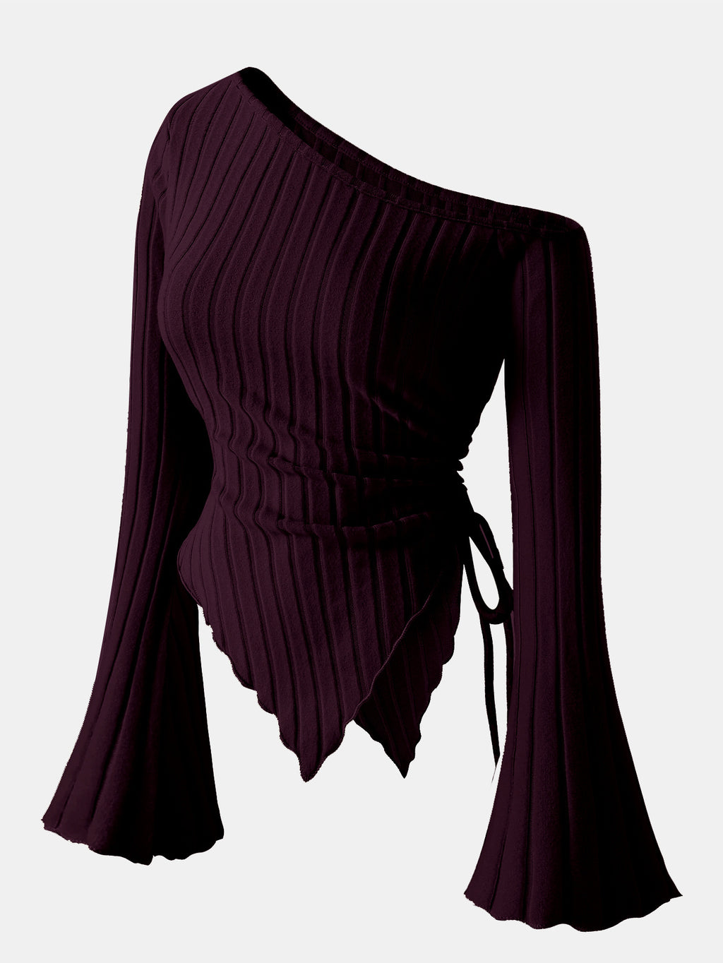 Off-Shoulder Shirt mit asymmetrischem Saum