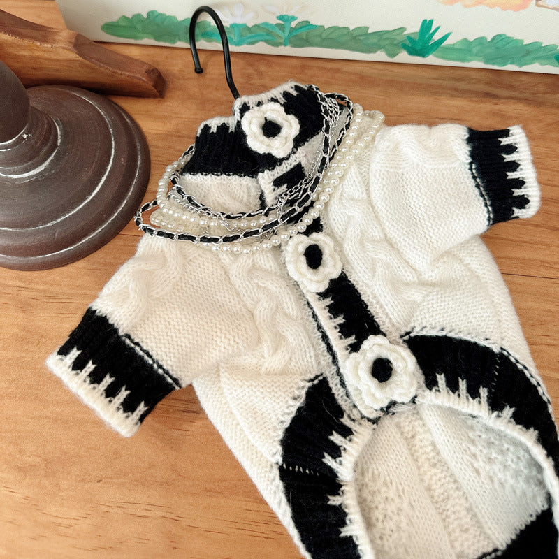 Schwarzer/Weisser Hundesweater Herbst – Bild 5 | LuxeStyle