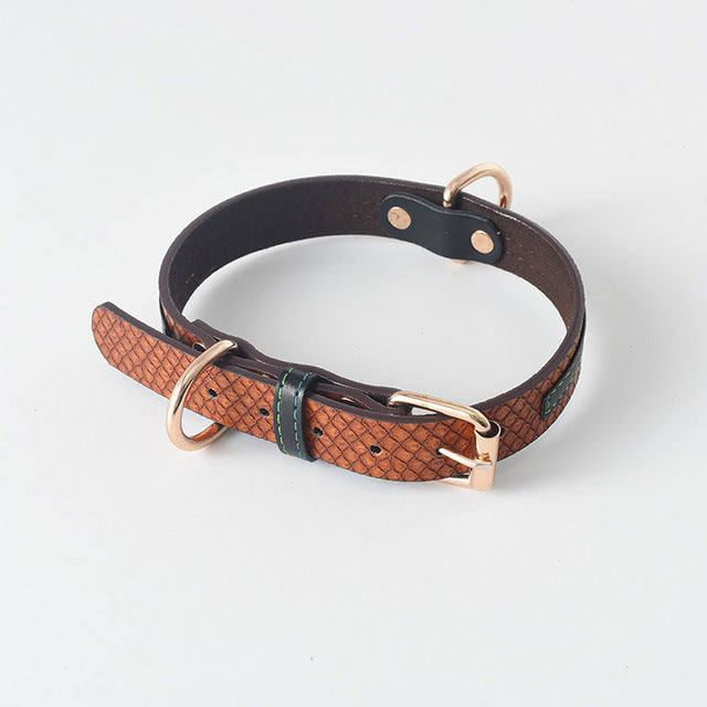 Einfaches Lederhalsband für Hunde | LuxeStyle
