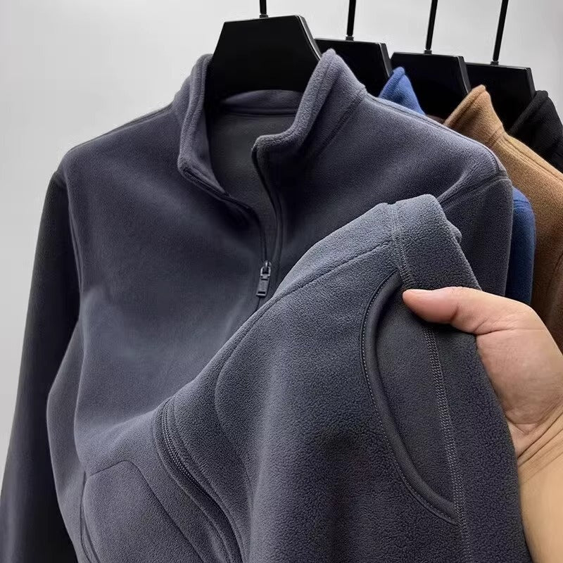 Herren Fleece-Sweatshirt mit Stehkragen – Ansicht 8