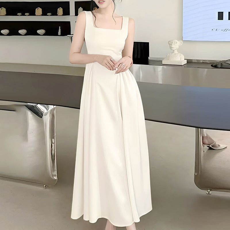 A-Linien Trägerkleid mit Taillenschnürung