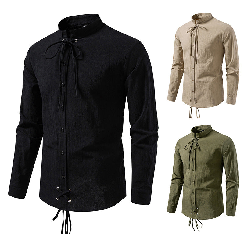 Pirate Langarmhemd aus Baumwolle-Leinen-Mix – Bild 6 | LuxeStyle