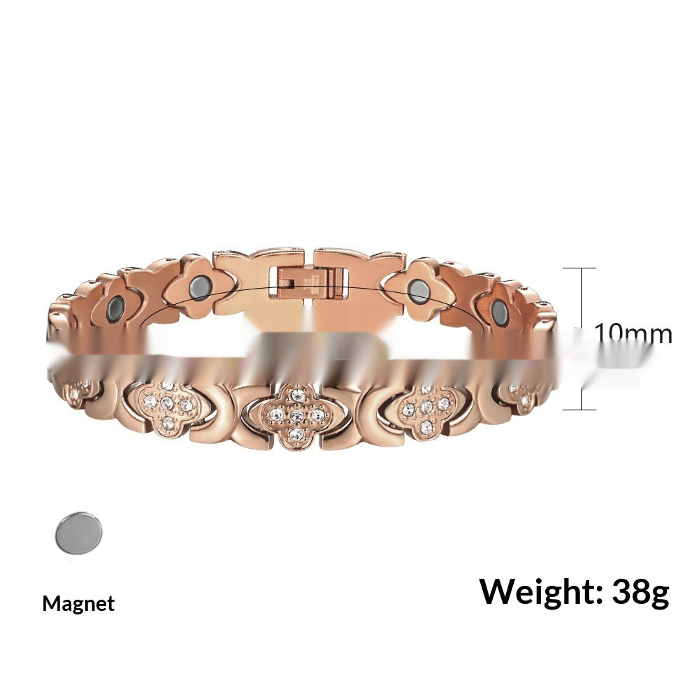 Titanstahl-Armband mit Kleeblatt-Design – Bild 2 | LuxeStyle