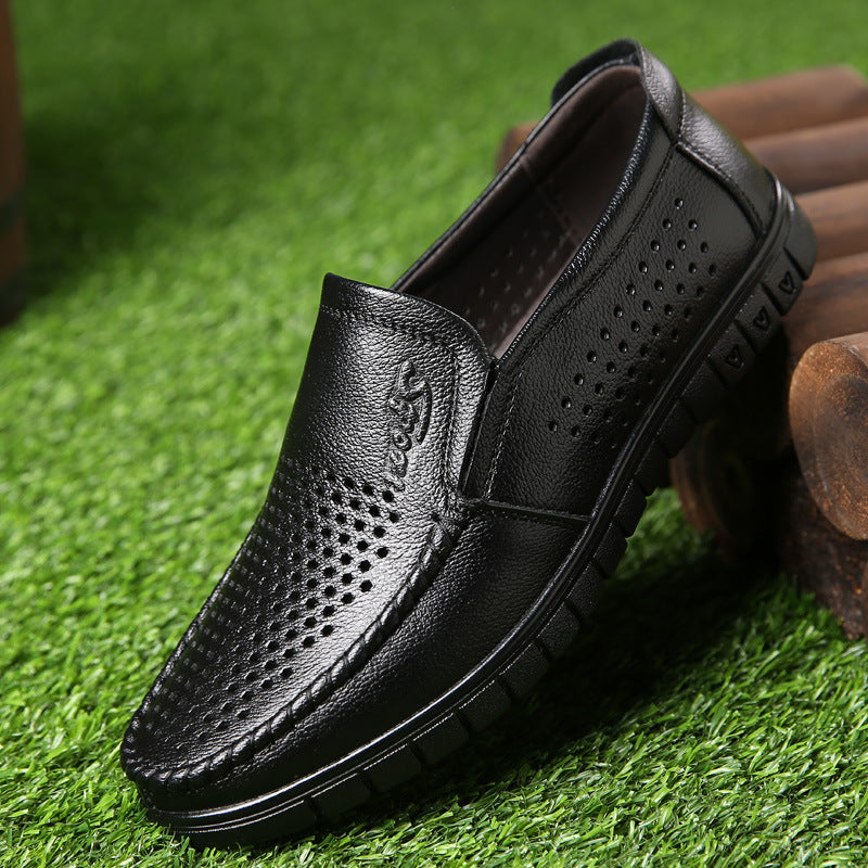 Atmungsaktive Leder-Sandalen mit Lochmuster – Bild 9 | LuxeStyle